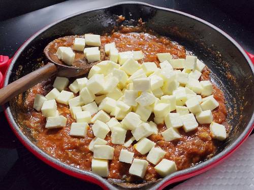 adding diced paneer