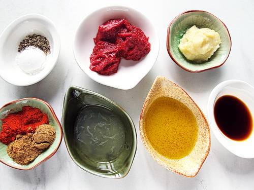 ingredients for chicken shashlik
